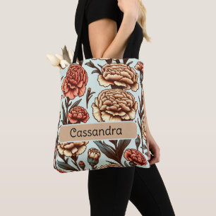 Personalisierte Blume Carnation Januar Tasche