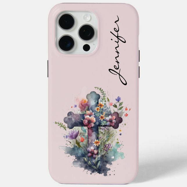 Personalisierte Blume Christlich iPhone Case (Rückseite)
