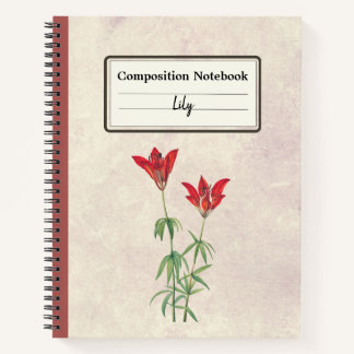 Personalisierte Blume der Holzlilie Notizbuch