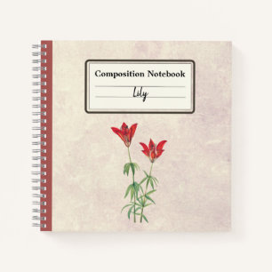 Personalisierte Blume der Holzlilie Notizbuch