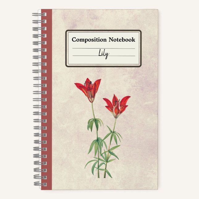 Personalisierte Blume der Holzlilie Notizbuch (Vorderseite)