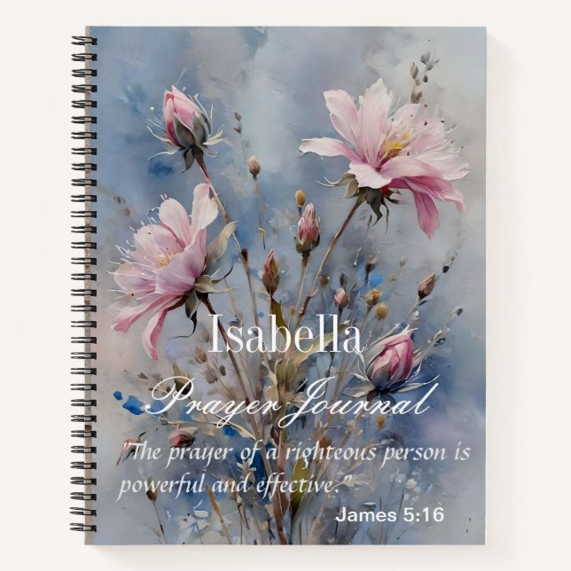Personalisierte Blume des Prayer Journals Notizbuch (Vorderseite)
