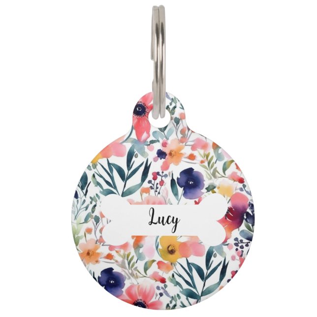 Personalisierte Blume Haustiermarke (Vorderseite)