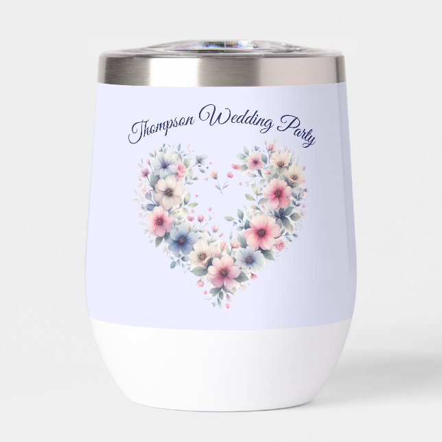 Personalisierte Blume Herzweine (Vorderseite)