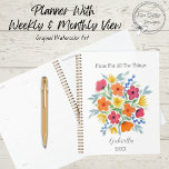 Personalisierte Blume in Rosa und Orange Planer<br><div class="desc">Mit diesem Planer können Sie stilvoll planen. Nicht nur im Stil,  sondern mit origineller Kunst und personalisiert mit Ihrem Namen und dem Jahr. Schön,  dass du dich entschieden hast,  einzigartig zu werden! Möchtest du ein Jahr voller Freude haben? -Kim</div>
