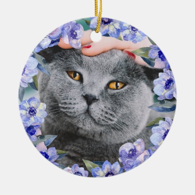 Personalisierte Blume Keramik Ornament (Vorne)