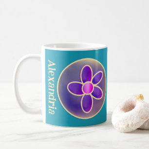 Personalisierte Blume Lila Aquamarines Hot Pink Kaffeetasse