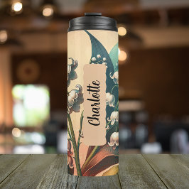 Personalisierte Blume Maigeburt Lily of the Valley Thermosbecher