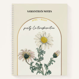 Personalisierte Blume Monat April Notizbuch