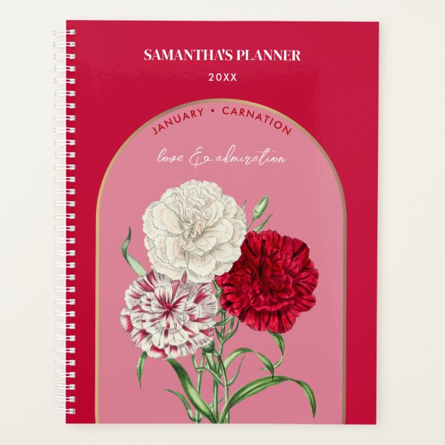 Personalisierte Blume Monat Januar Nation Planer (Vorderseite)