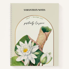Personalisierte Blume Monat Juli Wasserlilie Notizbuch