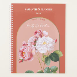 Personalisierte Blume Monat Juni Rose Planer