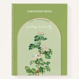 Personalisierte Blume Monat Mai Hawthorn Notizbuch