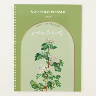 Personalisierte Blume Monat Mai Hawthorn Planer