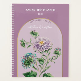 Personalisierte Blume Monat September Aster Planer