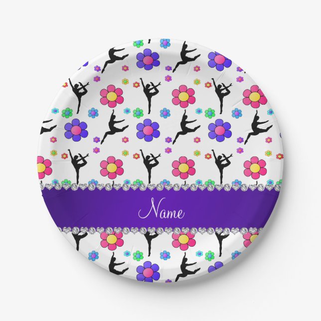 Personalisierte Blume Pappteller (Vorderseite)
