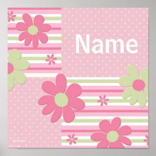 Personalisierte Blume Poster für Girls Room