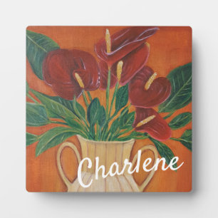Personalisierte Blume Rot Antrium Plaque Fotoplatte