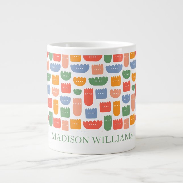 Personalisierte Blume Tasse | Individuelle Name Gi (Vorderseite)