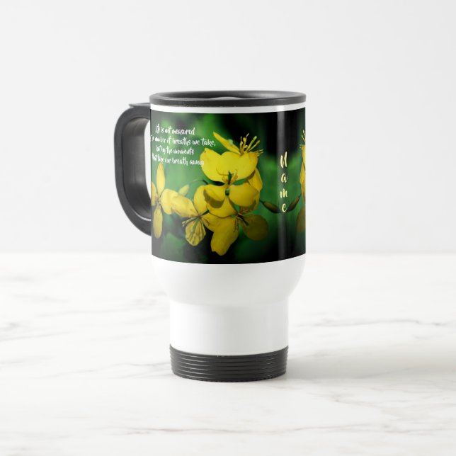 Personalisierte Blume von Inspiration Reisebecher (Vorderseite Links)