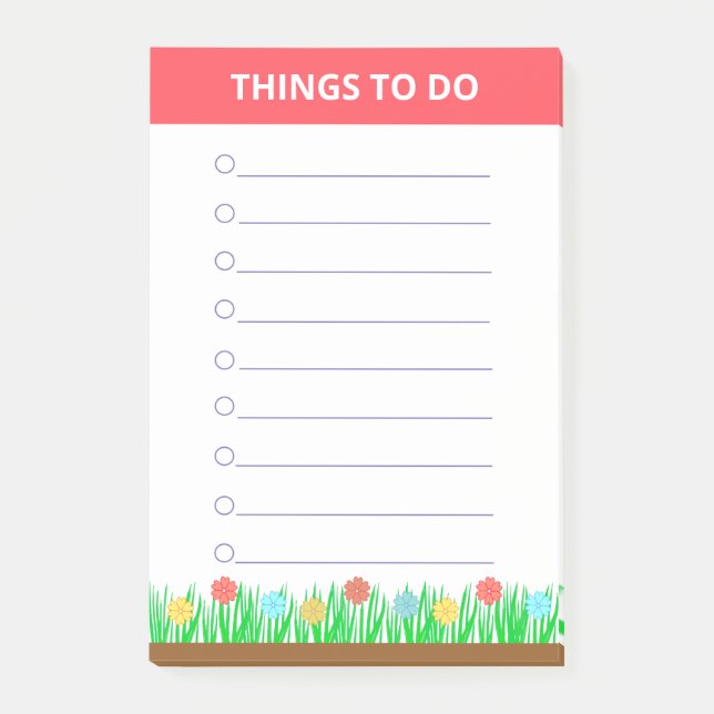 Personalisierte Blumen & Gras-Aktivitäten Post-it Klebezettel (Vorderseite)