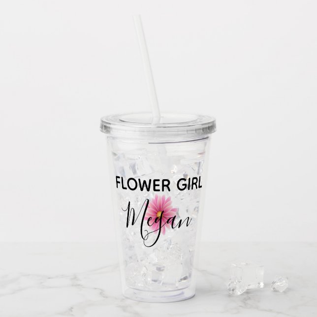 Personalisierte Blumen-Mädchen-Schale Acryltrinkbecher (Vorderseite Ice)