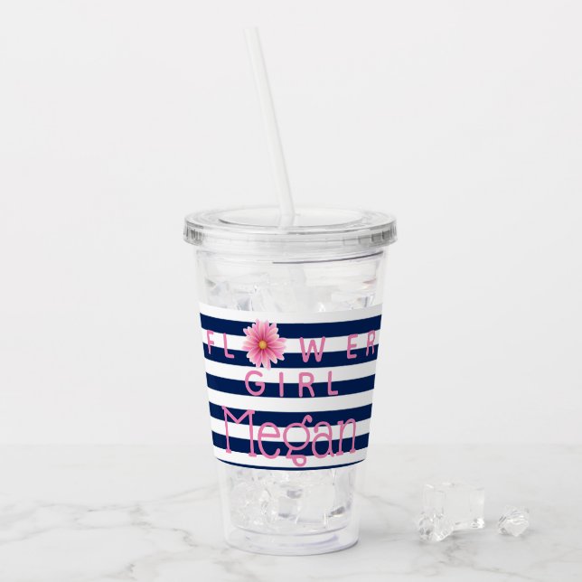 Personalisierte Blumen-Mädchen-Schale Acryltrinkbecher (Vorderseite Ice)