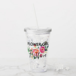 Personalisierte Blumen-Mädchen-Schale Acryltrinkbecher