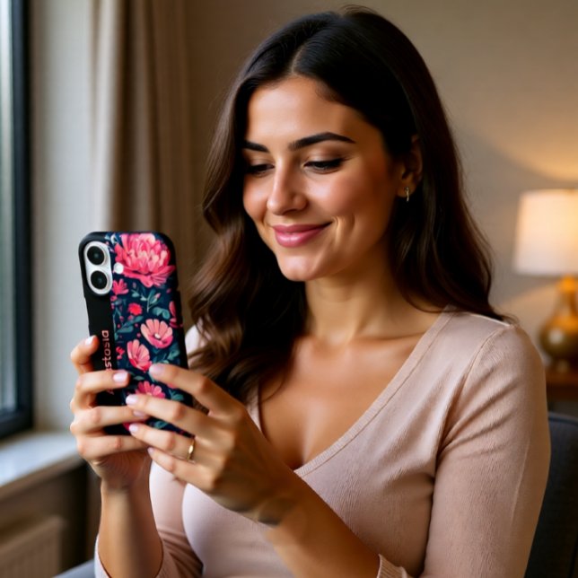 Personalisierte Blumen Rosa iPhone-Hülle iPhone 16 Hülle (Von Creator hochgeladen)