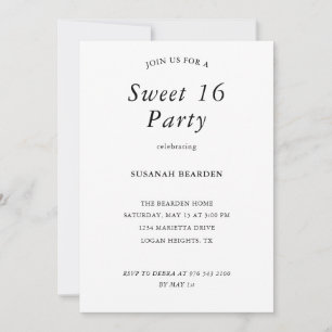 Personalisierte Blumen-Rosa Sweet 16 Party-Einladu Einladung