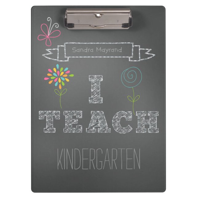Personalisierte Blumen-Tafel unterrichte ich Klemmbrett (Vorderseite)