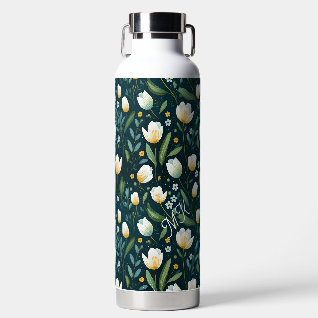 Personalisierte Blumen-Wasserflasche Trinkflasche (Vorderseite)