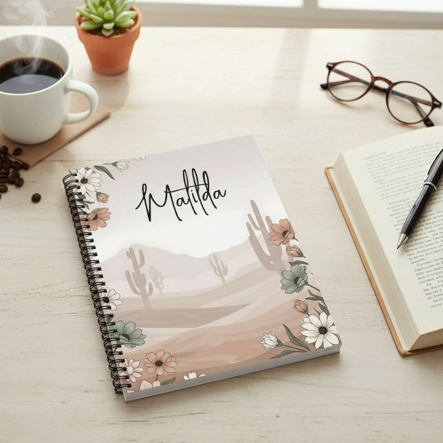 Personalisierte Blumen & Western Desert Notizbuch (Von Creator hochgeladen)
