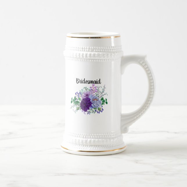 Personalisierte Blumenbezeichnungen Bridesmaid-Tra Bierglas (Rechts)