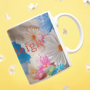 Personalisierte Blumenbucht 3D-Blick Strand Kaffeetasse