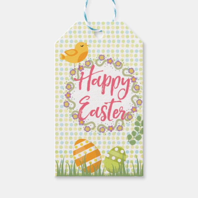 Personalisierte Blumenbunny Ostertester-Geschenket Geschenkanhänger (Vorderseite)