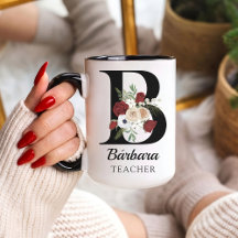 Personalisierte Blumeneinzelbuchstaben-Tasse als G