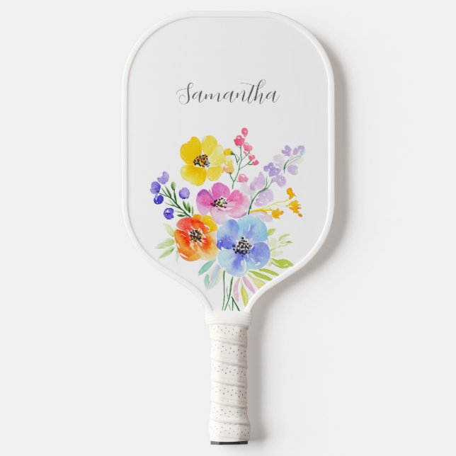 Personalisierte Blumenfarbe Pickleball Schläger (Vorderseite)