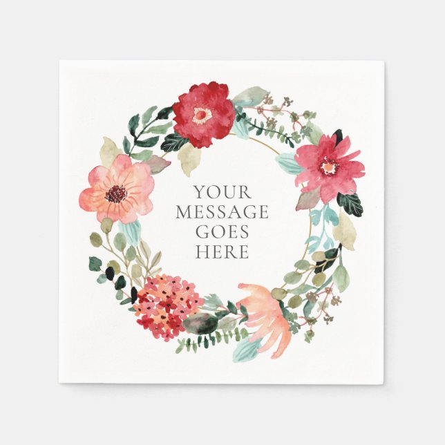 Personalisierte Blumengärten Foliage Garland Serviette (Vorderseite)