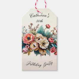 Personalisierte Blumengeburtstagsfeier Geschenkanhänger