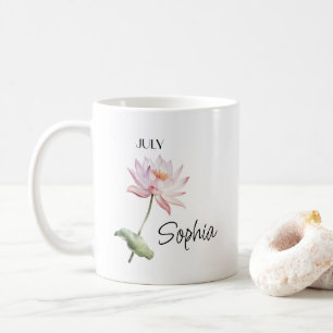 Personalisierte Blumengestaltung Juli Kaffeetasse