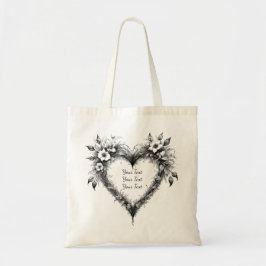 Personalisierte Blumenherz-Hochzeitstasche Tragetasche