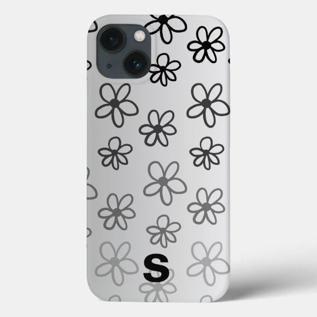 personalisierte Blumenkiste in Schwarzweiß Case-Mate iPhone Hülle (Rückseite)