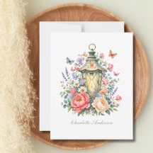 Personalisierte Blumenlaterne Schmetterling Cottag