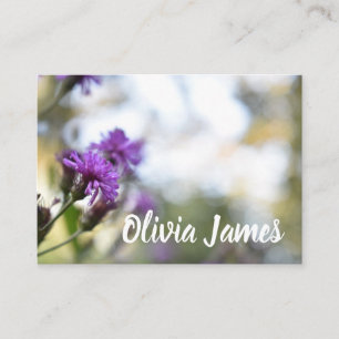 Personalisierte Blumenmuster Lila Blumen Natur Visitenkarte
