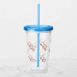 Personalisierte Blumenpfeile Acryltrinkbecher