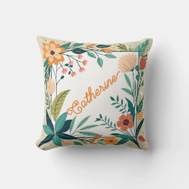 Personalisierte Blumenrahmen mit Individuelle Name Kissen