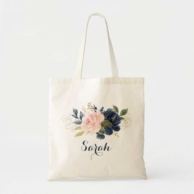 Personalisierte Blumenstrauß-Grüntasche Tragetasche (Vorne)