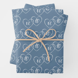Personalisierte Blumenzauber mit weißem und blauem Geschenkpapier Set