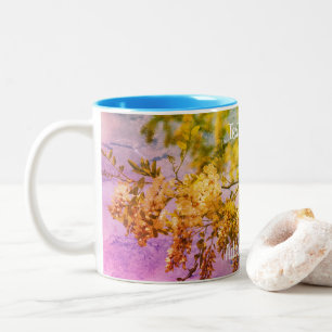 Personalisierte Blütenpracht von Locus Zweifarbige Tasse